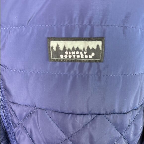 Simply Southern Blue Quilted Nylon Jacket - Picture 4 of 6